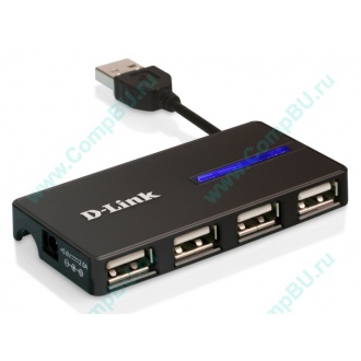 Карманный USB 2.0 концентратор D-Link DUB-104 в Химках, USB хаб DLink DUB104 (Химки)