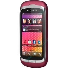 Красно-розовый телефон Alcatel One Touch 818 (Химки)